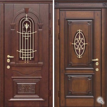 Эксклюзивная дверь из массива с кованым декором - купить от производителя Мосдвери Эксклюзивная дверь из массива с кованым декором